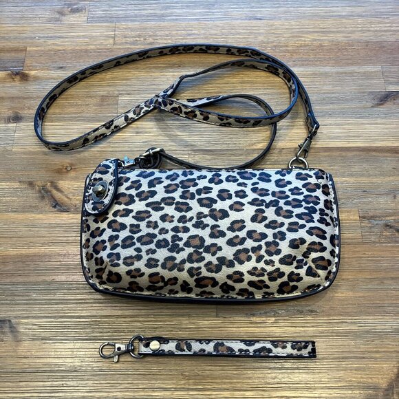 Joy Susan Handbags - NWOT Joy Susan leopard print vegan leather crossbody wristlet wallet clutch
